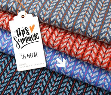 RESTSTÜCK 0,80m !!! - Bio Jacquard - Nepal - bluette - This Summer - Hamburger Liebe